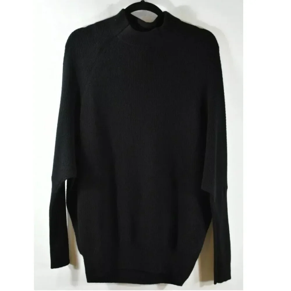 NEW AllSaints Ridley Funnel Neck Wool & Cashmere Sweater in Black size XS#2658 - Picture 4 of 7